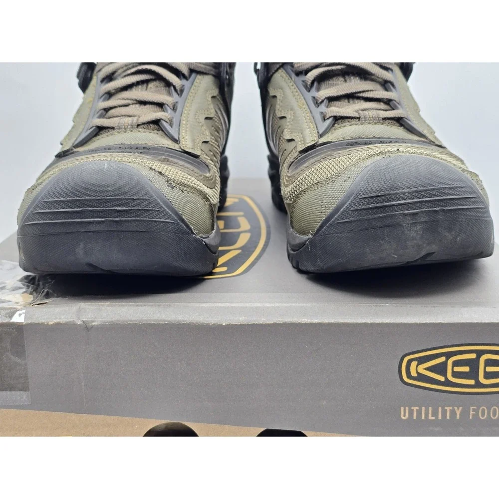 KEEN Utility Reno Mid Height Soft Toe‎ Athletic Work Boot Sz 8D Olive/black